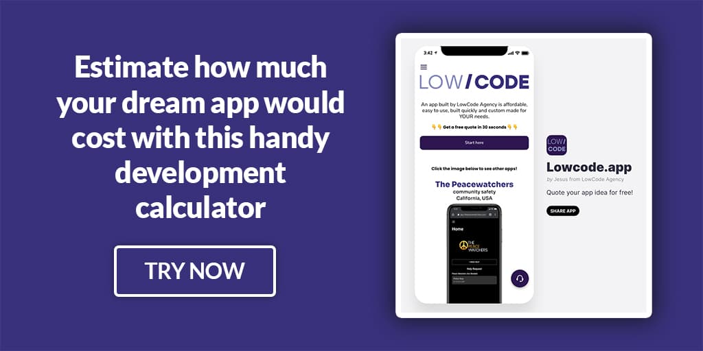 low code app development cost calculator