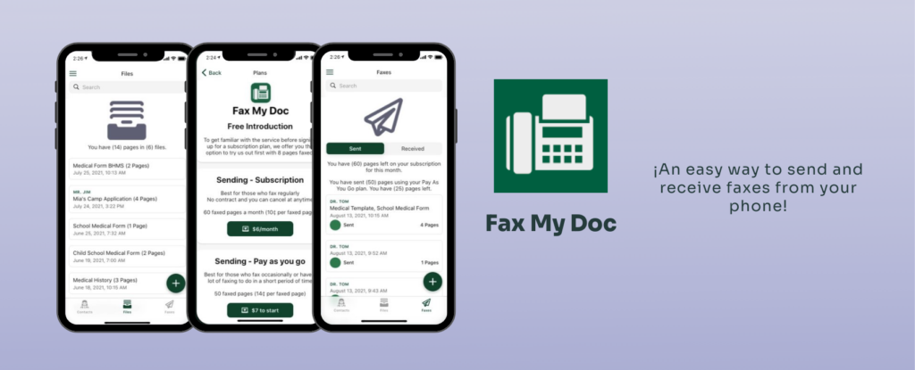 FaxMyDoc an app developed with Glide