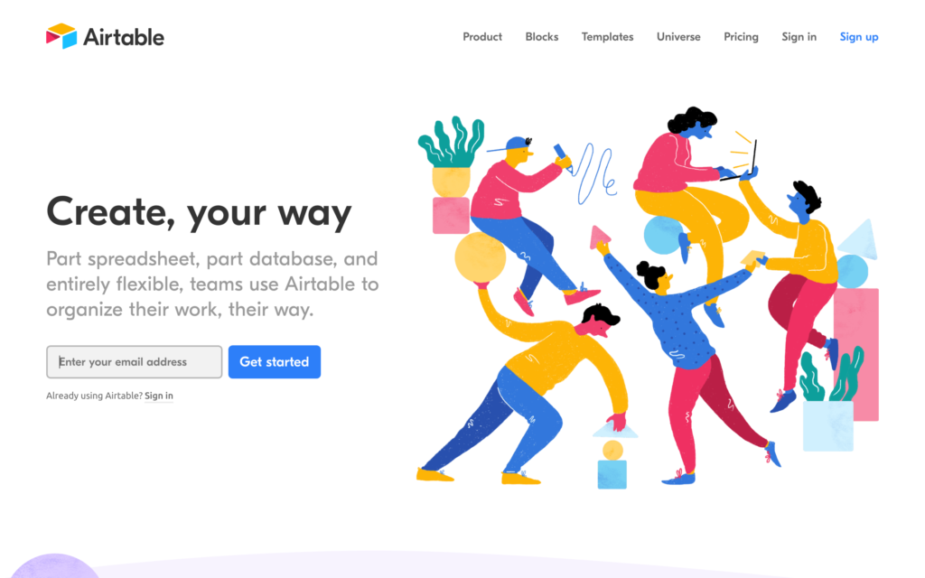 Airtable webpage