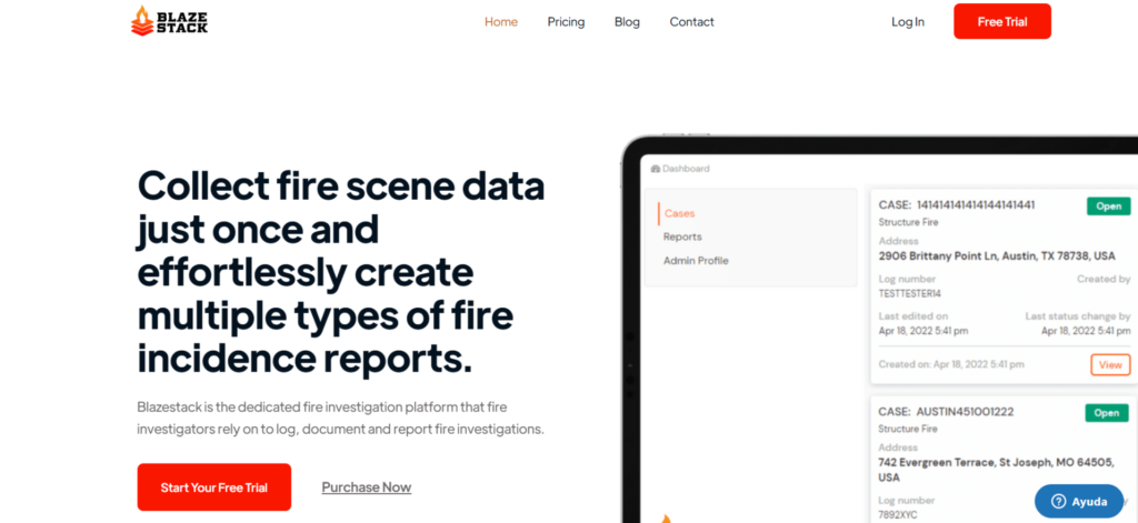 Blaze Stack Homepage 