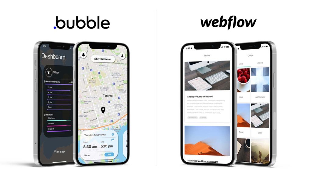 bubble and webflow app comparison