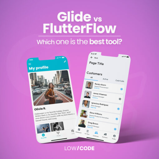 Third image: Comparison between Glide and FlutterFlow