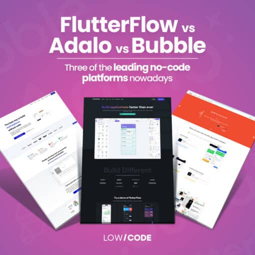 Flutterflow vs bubble vs adalo FI